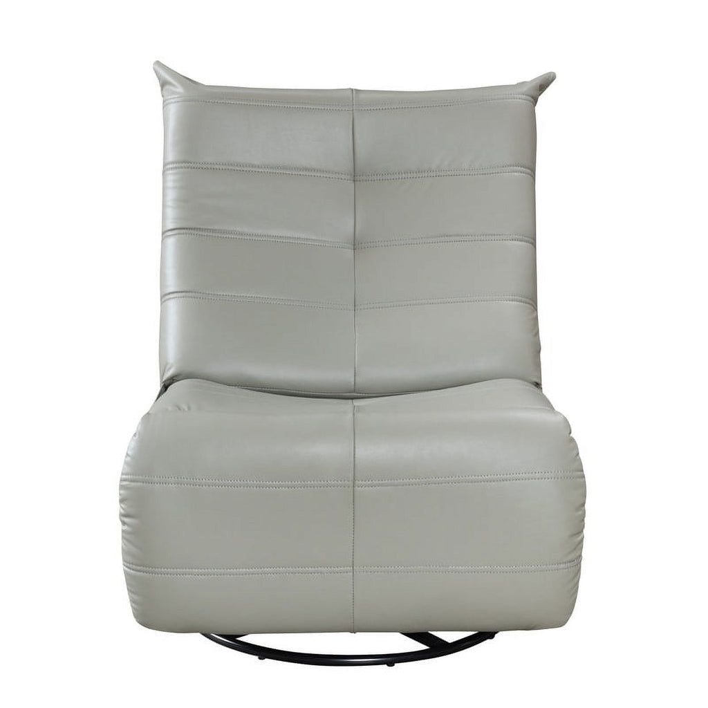 Green Faux Leather Swivel Glider Recliner Q98408