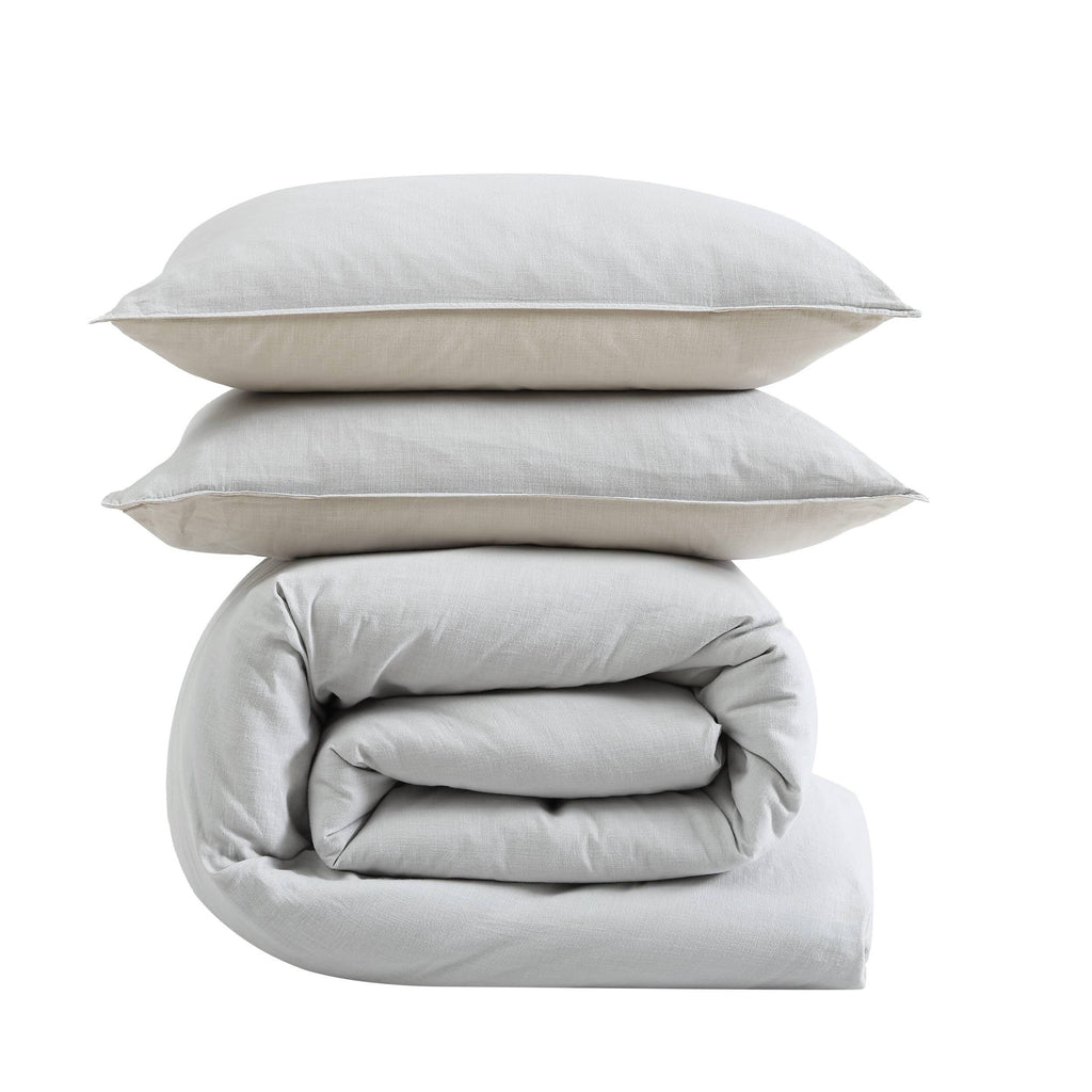 Washed Cotton Reversible Duvet Cover Set F158930