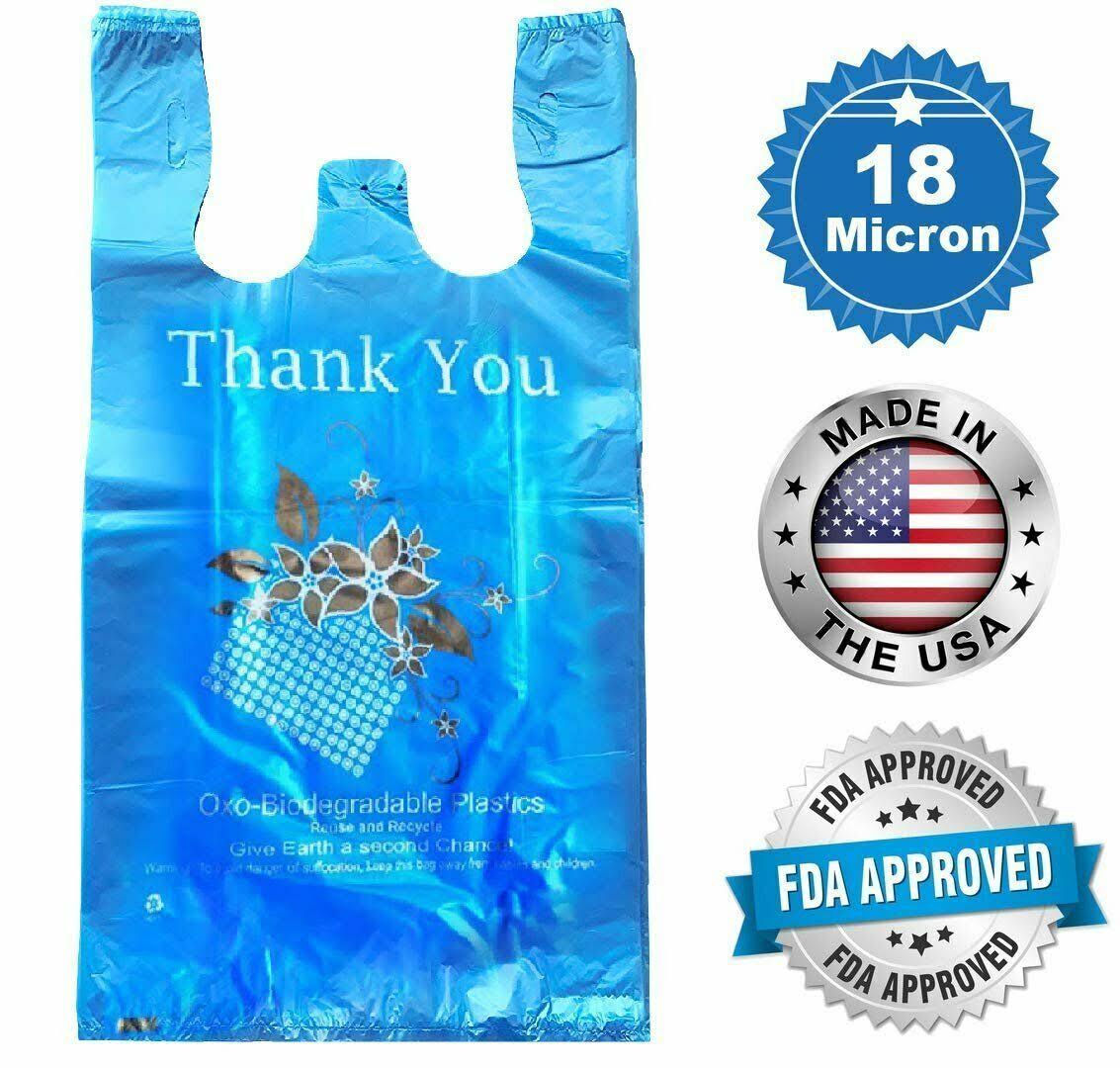 Blue Oxo-Biodegradable Plastic Bags 18x8x32 C1252