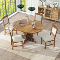 5-Piece Rectangular Counter Height Wood Dining Table Set with 4 Upholstered Chairs O2243