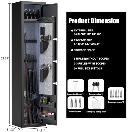 Digital Rifle Gun Safe with LCD Touch Screen Keypad Q35038