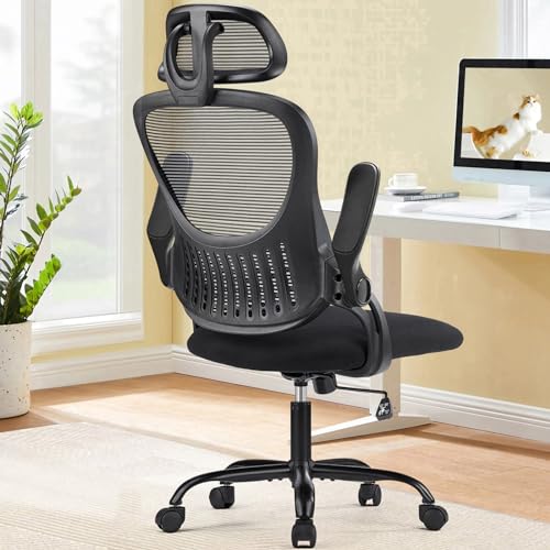 Pink Ergonomic High-Back Mesh Desk Chair with Wheels U1460
