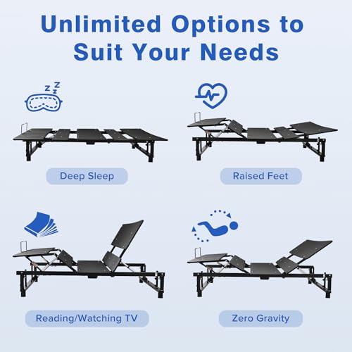 Queen Size Black Electric Adjustable Bed Frame V259