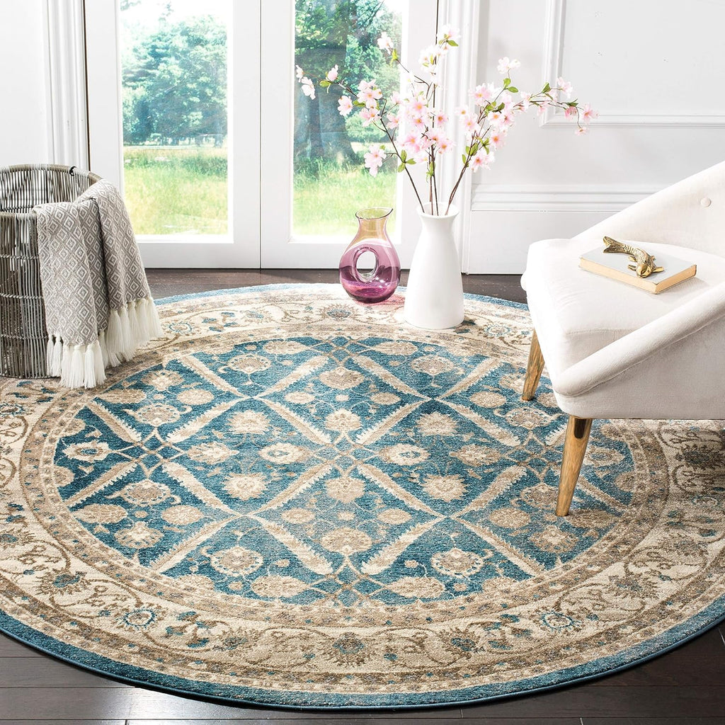 9' x 12' Blue & Beige Vintage Oriental Area Rug C780