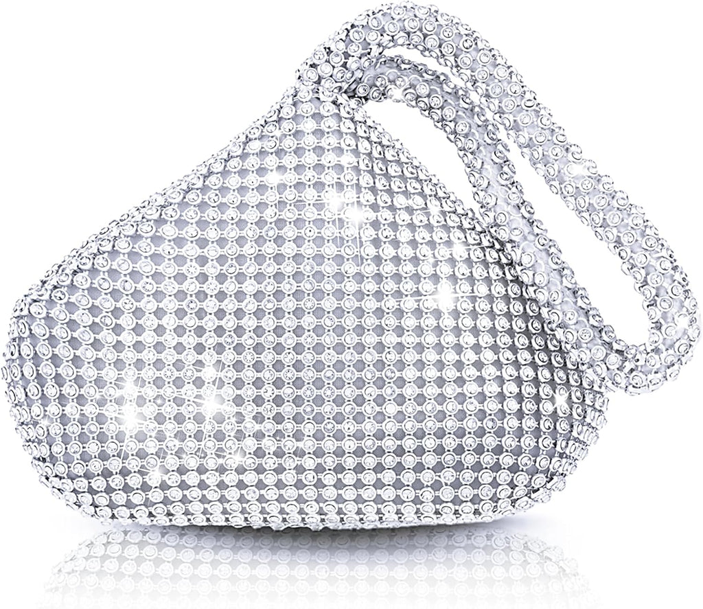 Silver Rhinestone Clutch Bag (Large) D229494