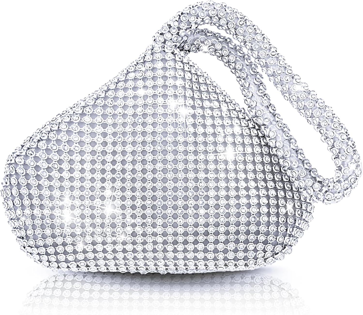 Silver Rhinestone Clutch Bag (Large) D229494