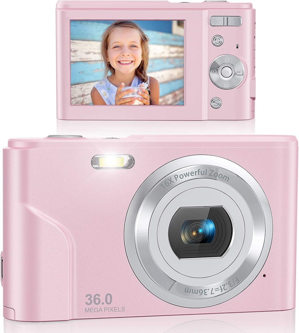 Pink FHD 1080P 36.0 Mega Pixels Compact Digital Camera, Pack of 2 C718694