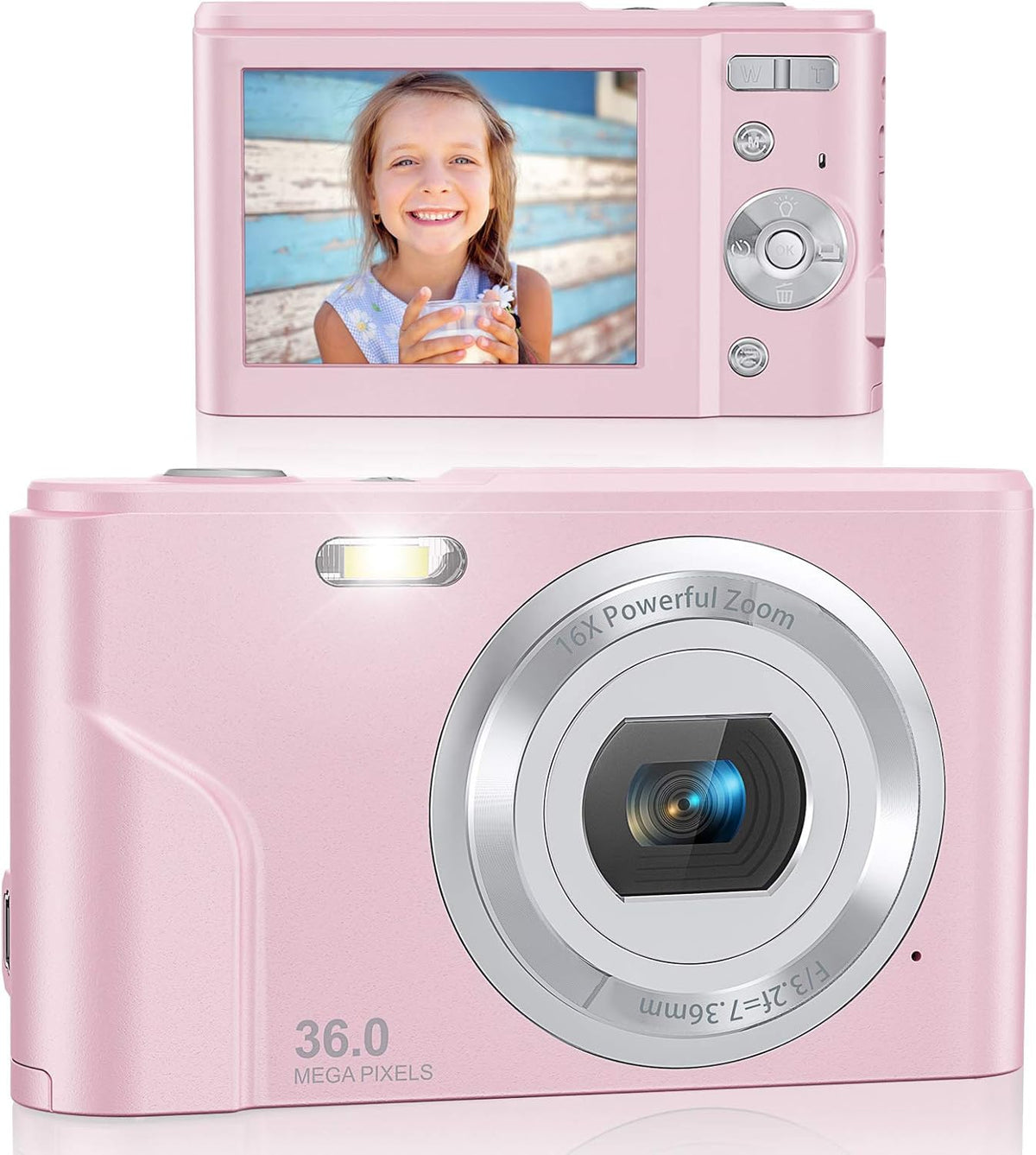 Pink FHD 1080P 36.0 Mega Pixels Compact Digital Camera, Pack of 2 C718694
