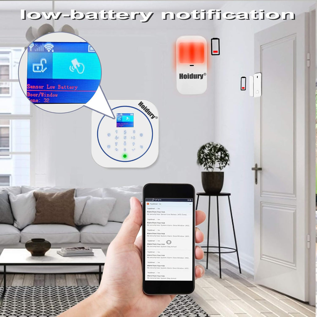 2.4G WiFi GSM Wireless Burglar Alarm Kit with Door Window Sensor Motion Detector Z99945