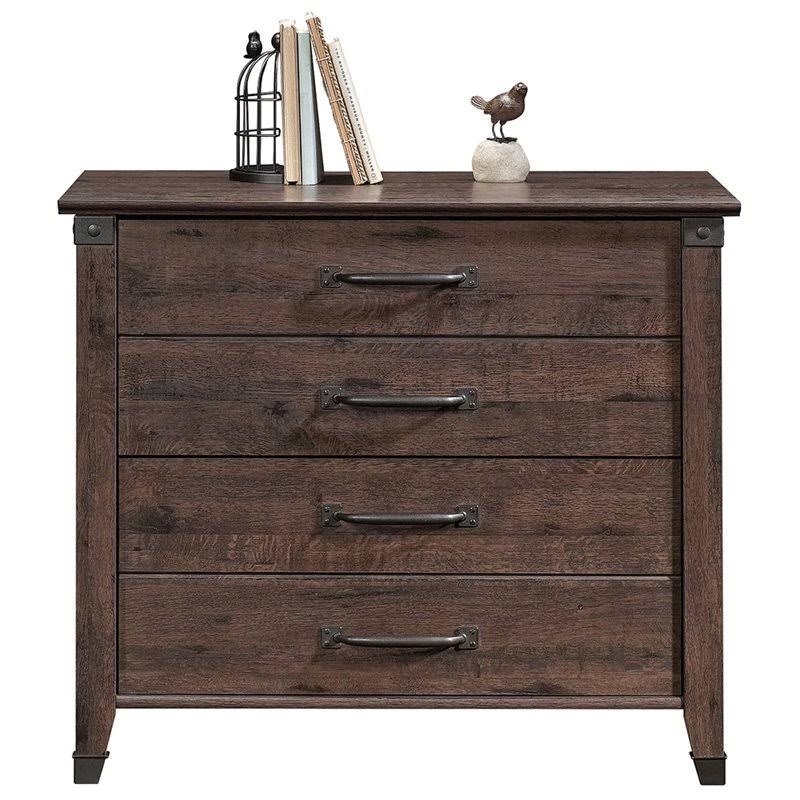 2 Piece Home Office Set with Computer Desk and File Cabinet in Coffee Oak H36766