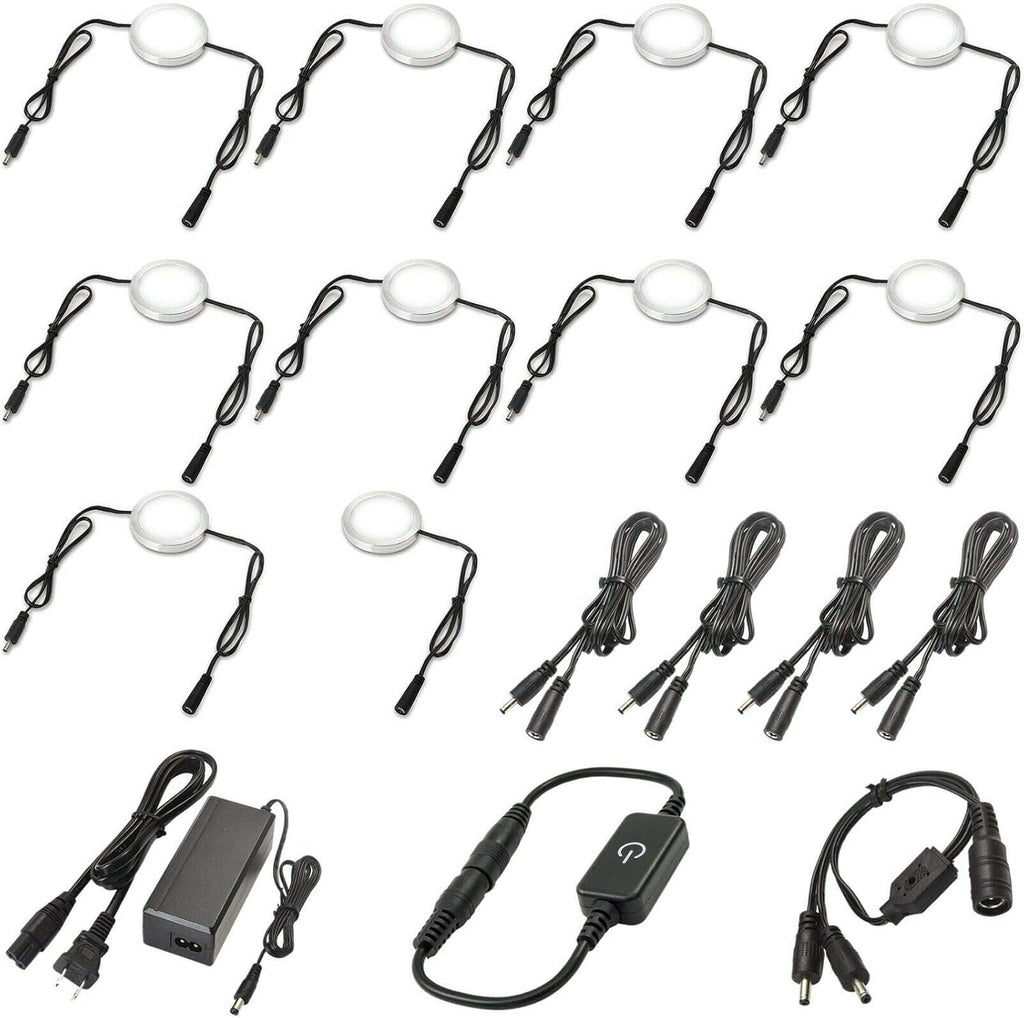 Under Cabinet LED Lighting Kit, Touch Dimmable, 12 Lights, Warm White M453