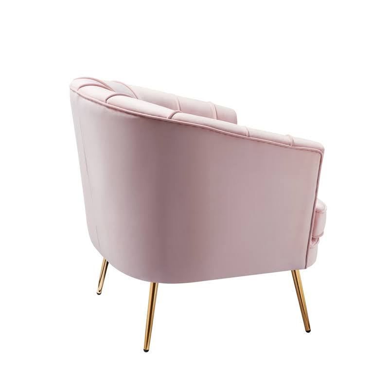 Peach Velvet Accent Chair Y559948