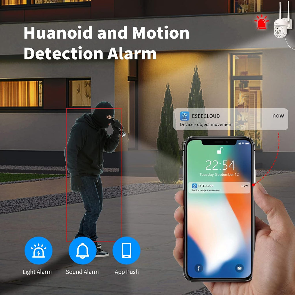 3MP Outdoor Wireless Security Camera with Floodlights H758