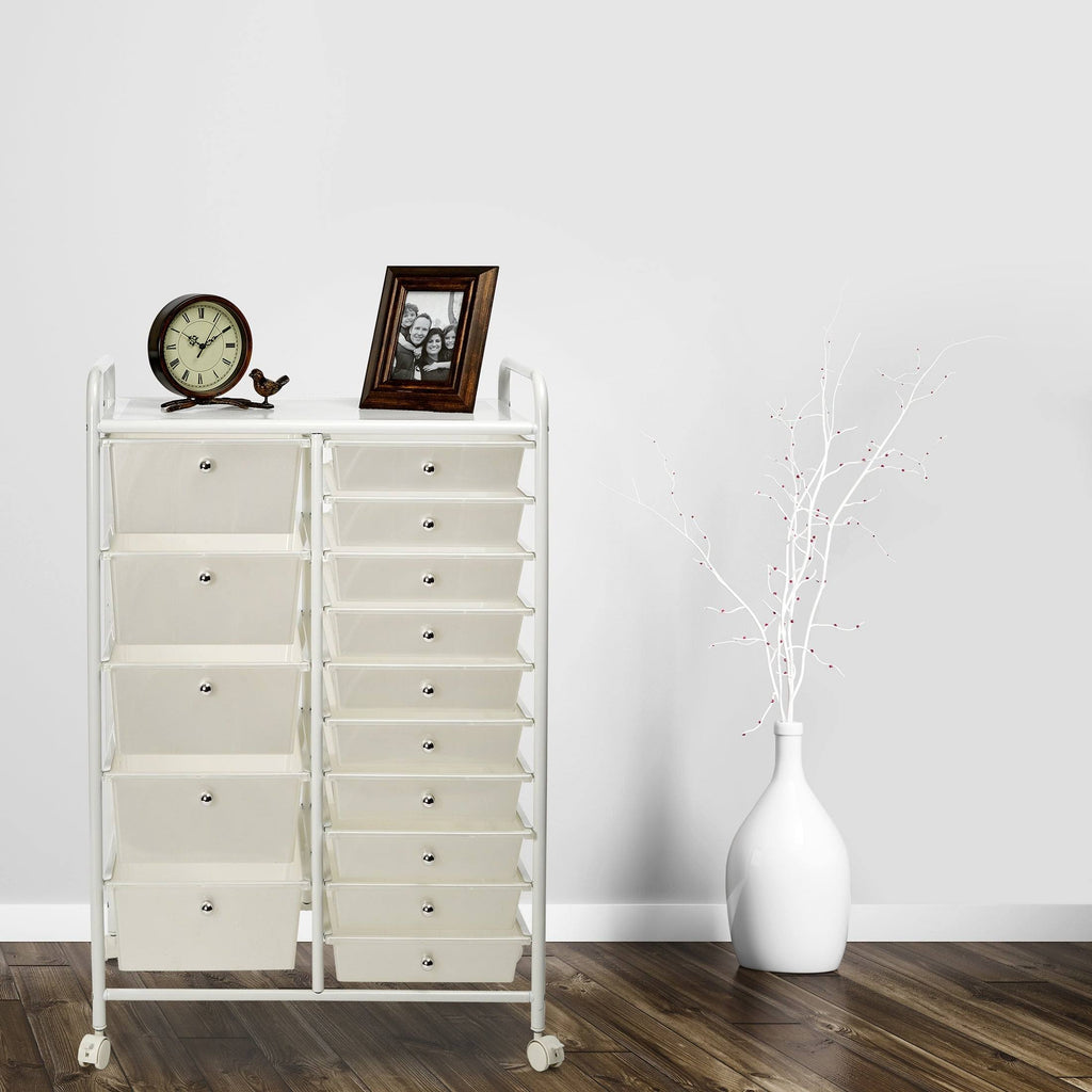 White 15-Drawer Organizer Cart I5852
