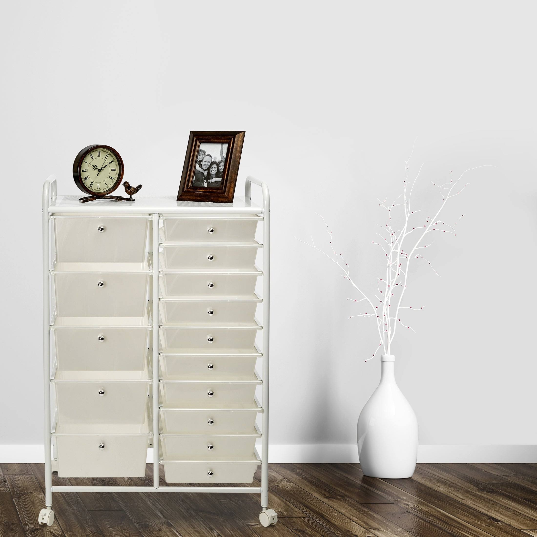 White 15-Drawer Organizer Cart I5852