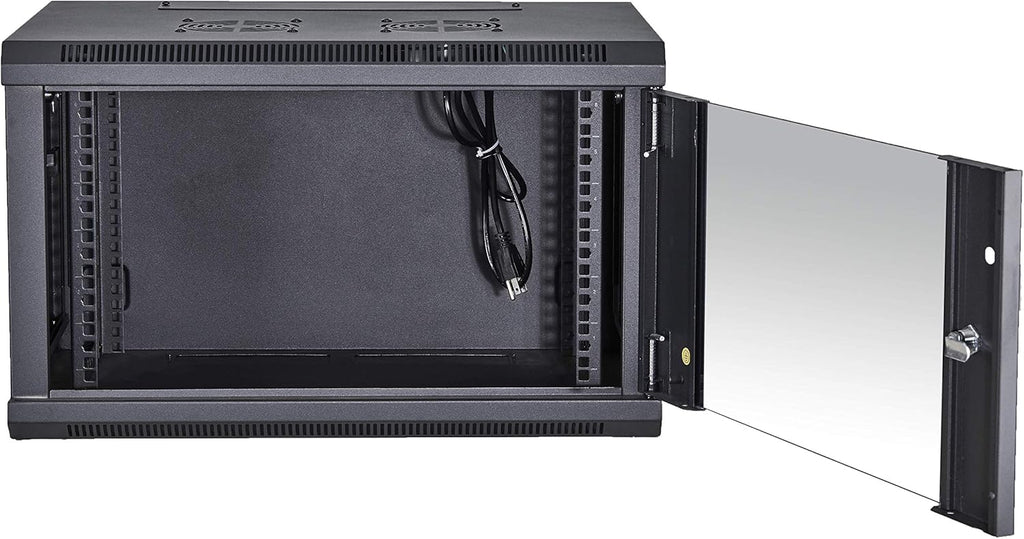 19-Inch Wall Mount Server Rack Cabinet with Locking Tempered Glass Door G589