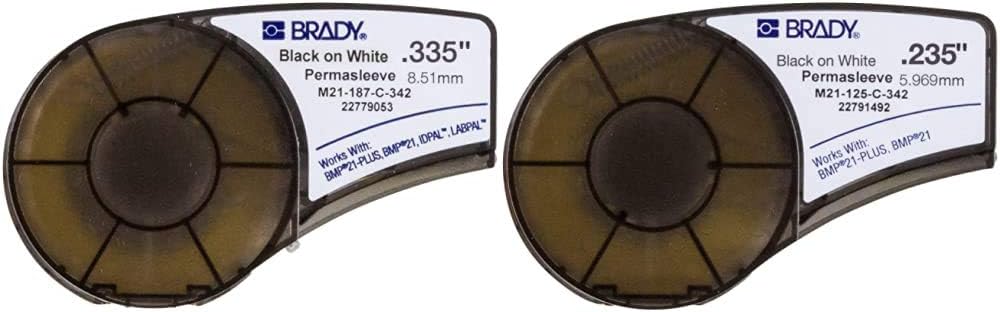 Black on Yellow Heat Shrink Tubing, .335" Width, 7' Length, Pack of 2 V6227