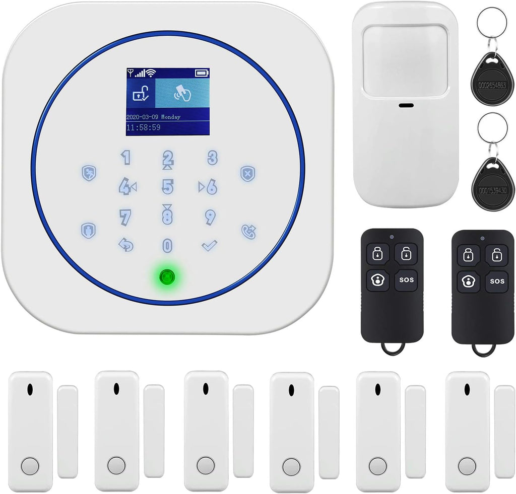 2.4G WiFi GSM Wireless Burglar Alarm Kit with Door Window Sensor Motion Detector Z99945
