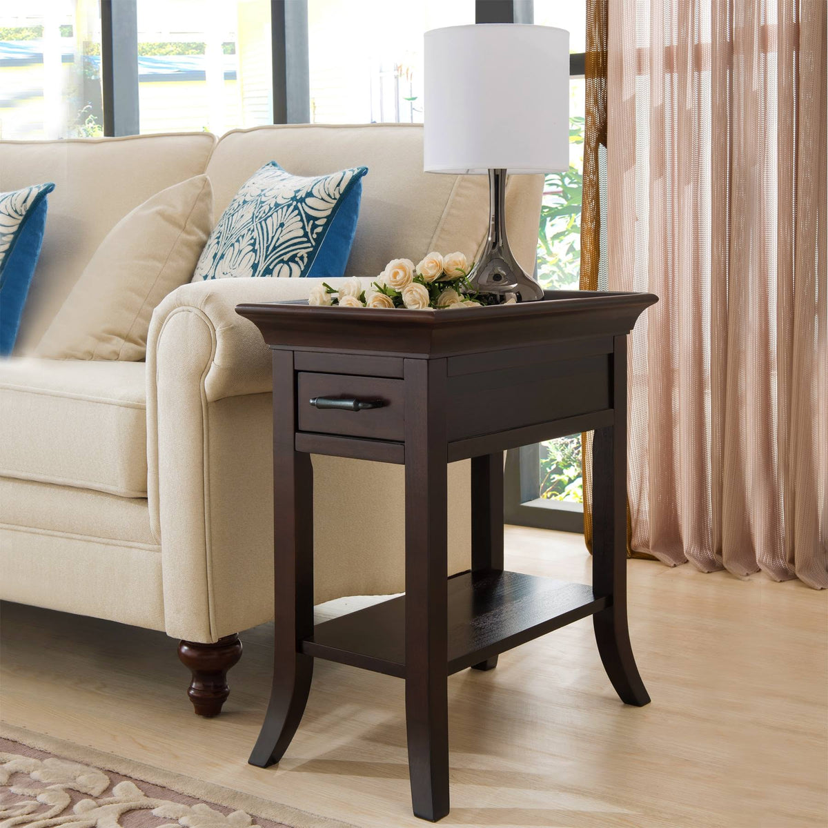 Cherry Tray Edge Chairside Table C375645