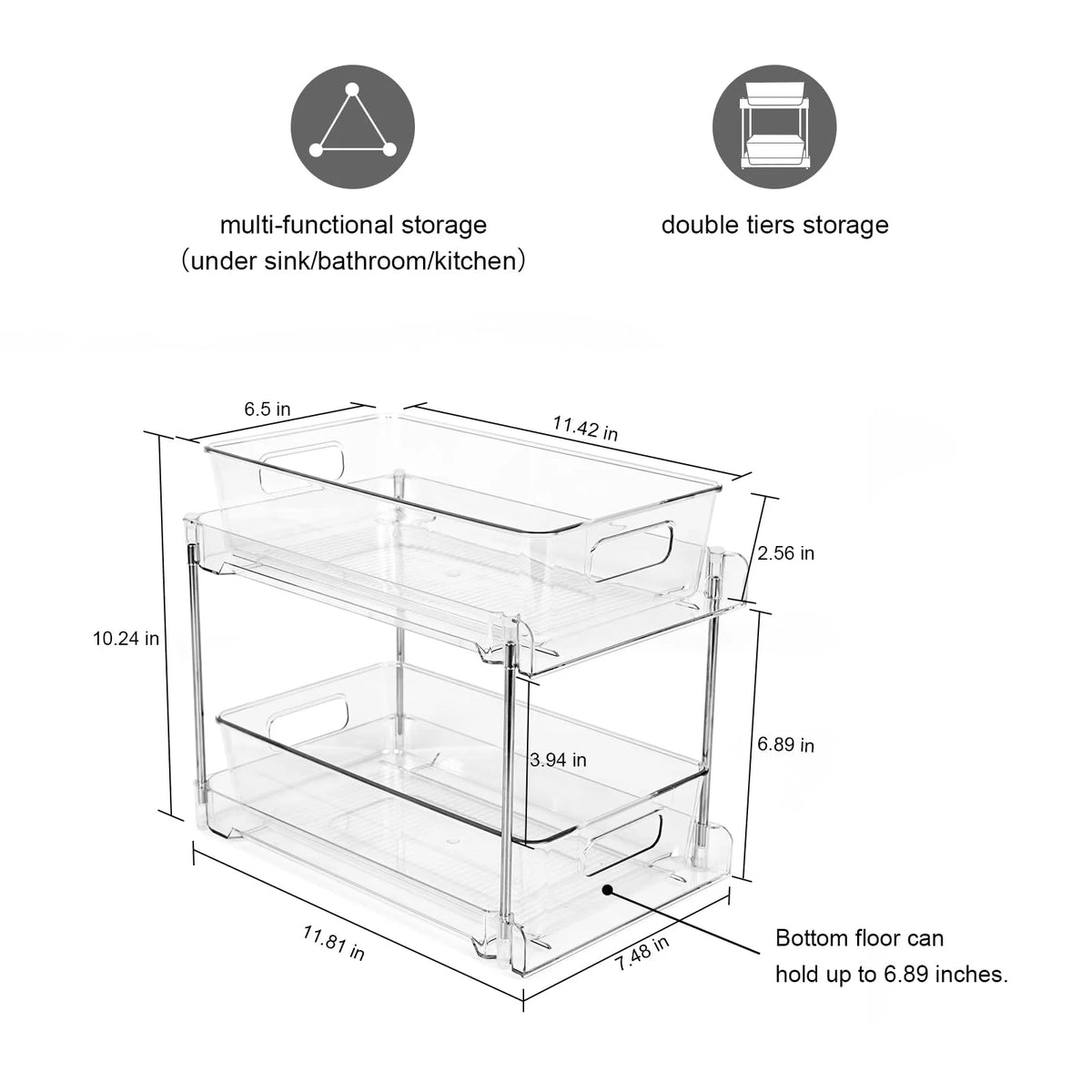 Clear 2-Tier Under Sink Pull-Out Drawer Z482762