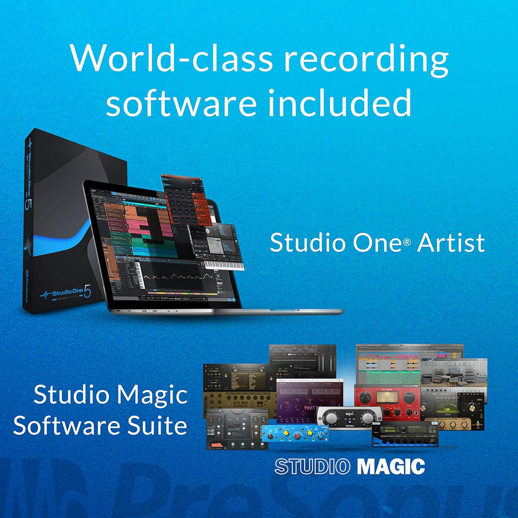 USB 2.0 Recording Bundle with Interface, Headphones, Microphone and Studio One software T4166