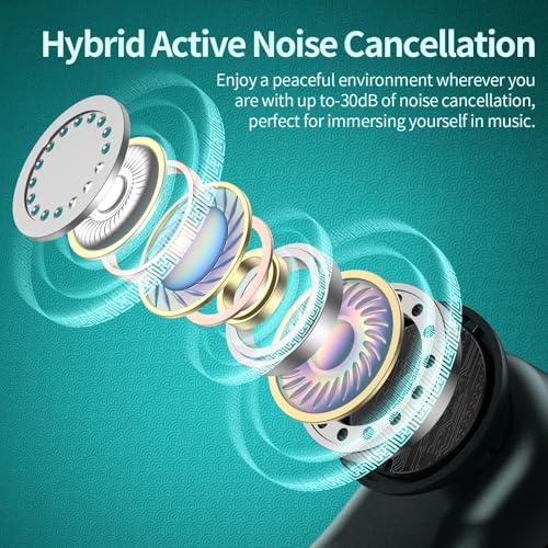 Active Noise Cancelling Wireless Earbuds with Charging Case Black U8159