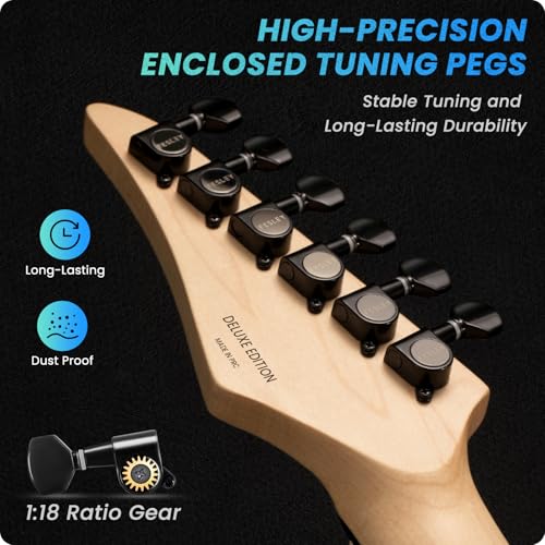 Black Solid Body Electric Guitar with 24 Frets B151