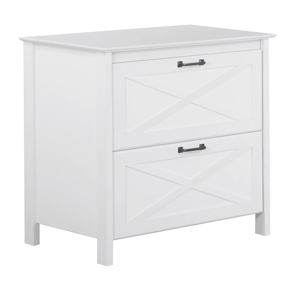 White 2-Drawer Wood File Cabinet O837