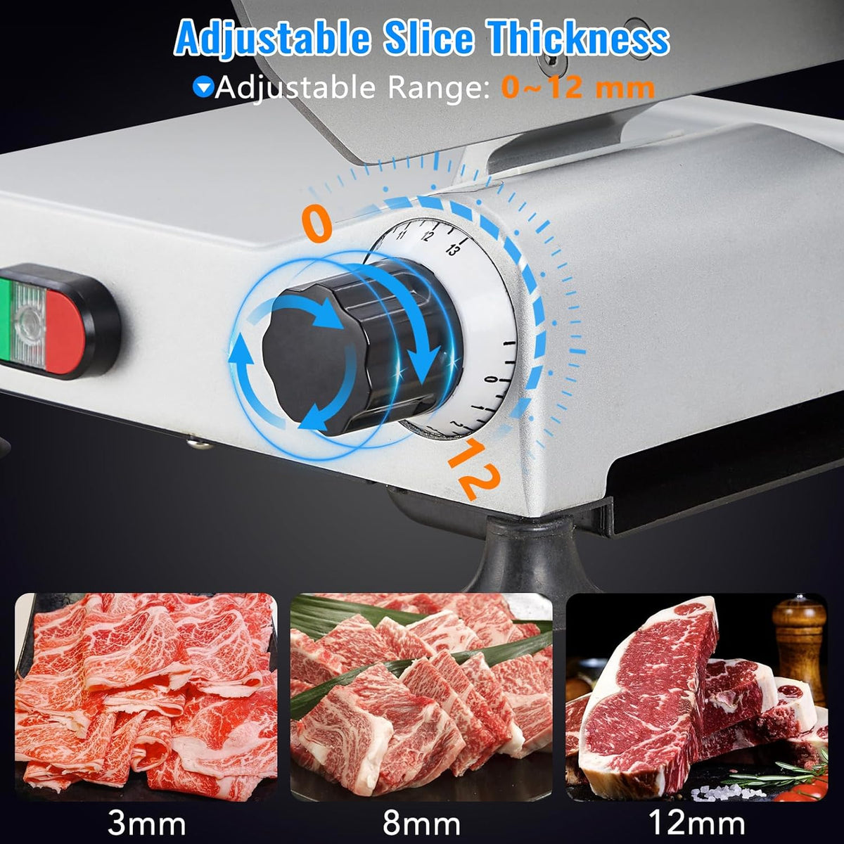 240W Electric Food Slicer with 10" Stainless Steel Blade Q4161