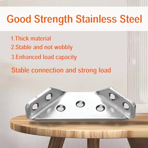 20 Pack Stainless Steel Furniture Corner Braces Connector with 140 Screws C378