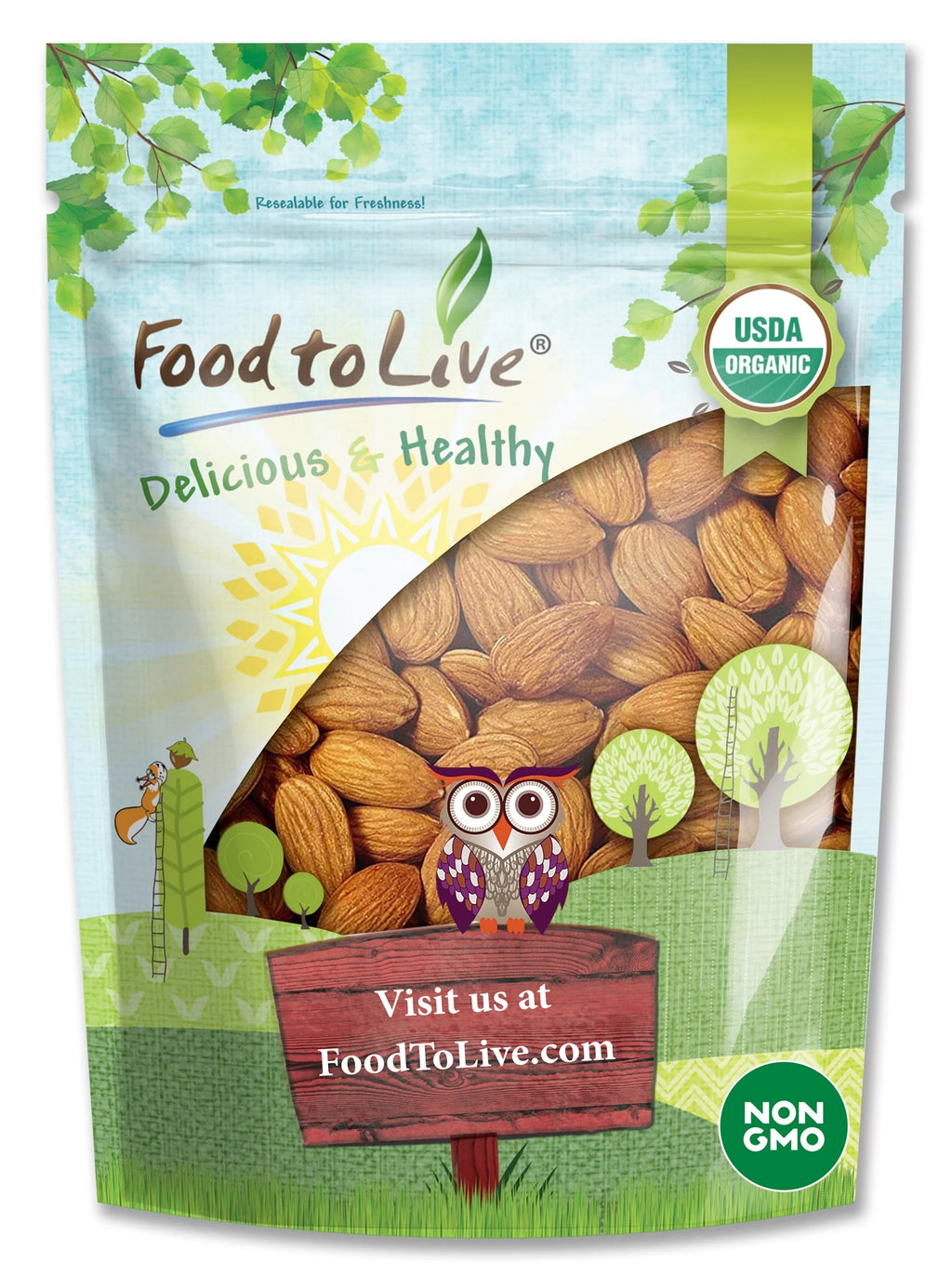 Organic Raw Almonds, 3 Pounds H4956