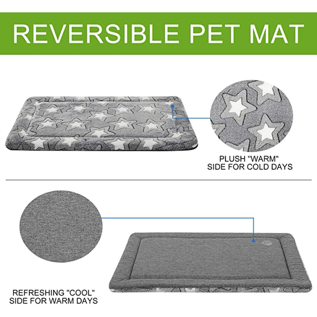 Reversible Machine Washable Grey Dog Crate Pad B56236