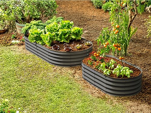 Gray 6×3×1ft Galvanized Metal Raised Garden Bed G829532