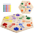Double-Sided Wooden Marble Board Game Z93724