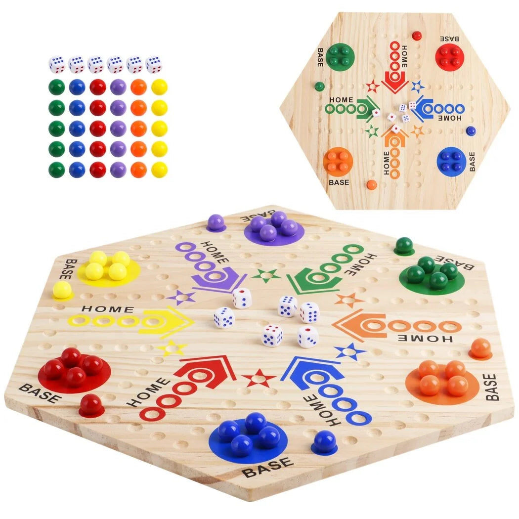 Double-Sided Wooden Marble Board Game Z93724