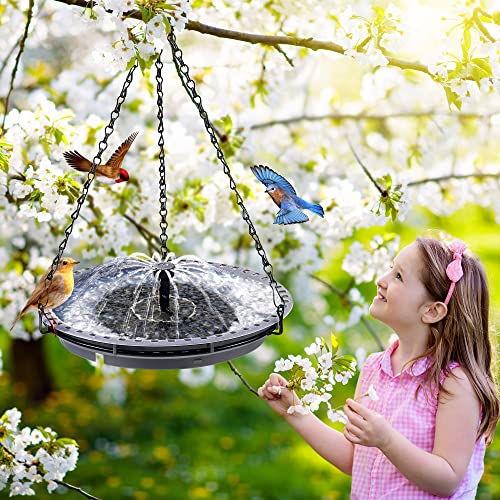 Solar Powered Bird Bath Fountain with 4 Water Spray Q52540