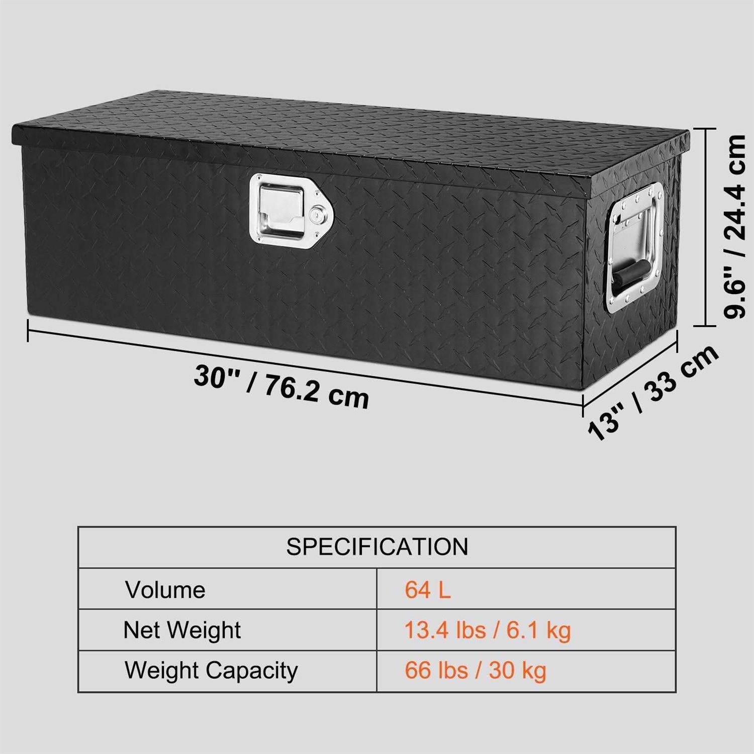 Heavy Duty Aluminum Truck Bed Tool Box with Lock Keys E81054