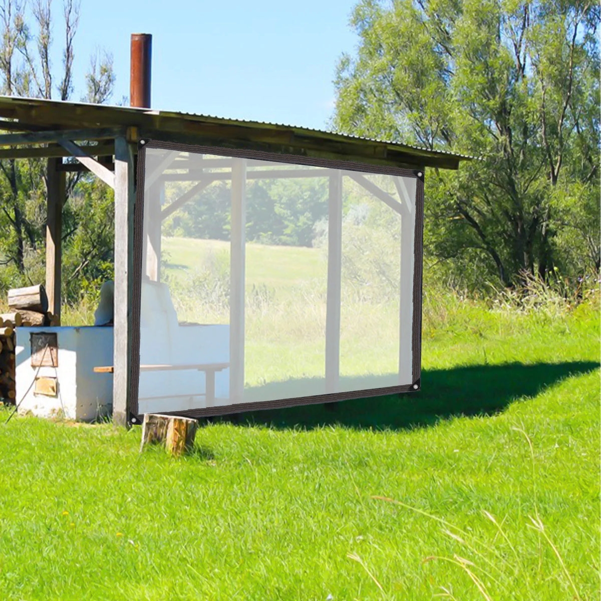 Clear Vinyl Coated PVC Tarps With Rustproof Grommets I679