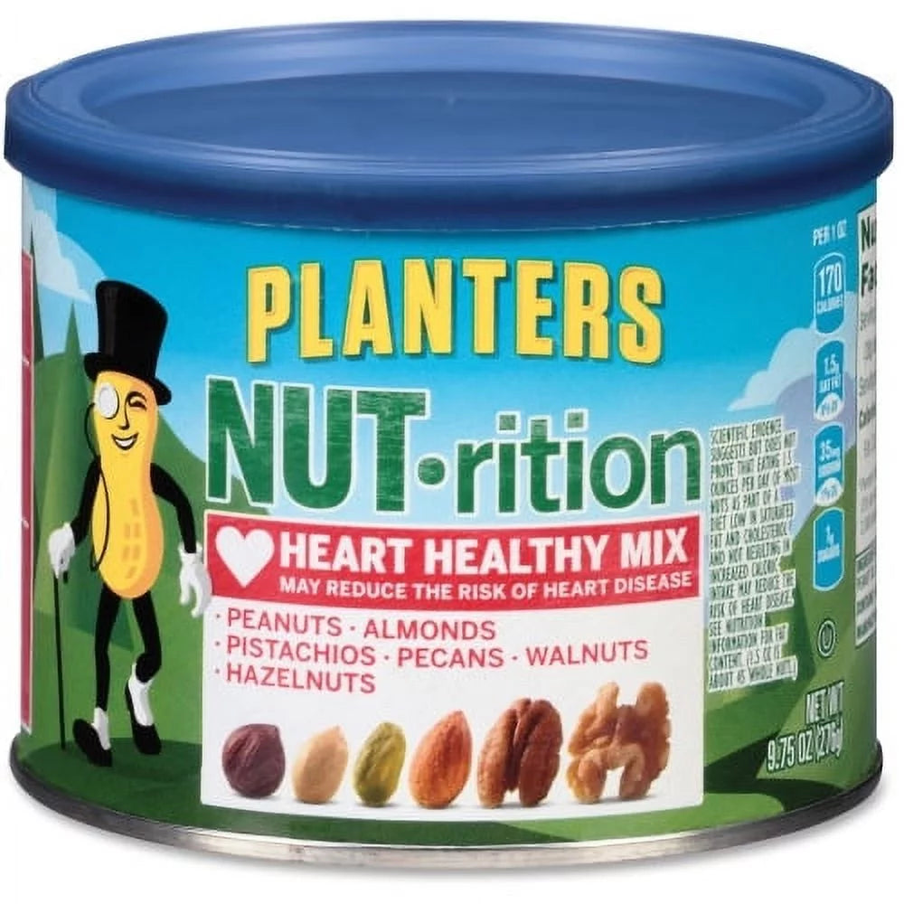 Heart Healthy Mix Almond Pecan Hazelnut Pistachio Peanut Walnut 9.75 oz O355144