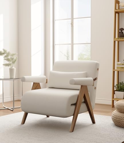 Beige White Convertible Sofa Bed Chair O7307
