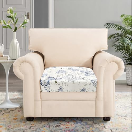 Waterproof Couch Cushion Covers Replacement, Washable Sofa Chair Seat Cushion Covers Soft Jacquard Couch Cushion Slipcovers Stretch Furniture Protector (Medium, Light Grey) G11615