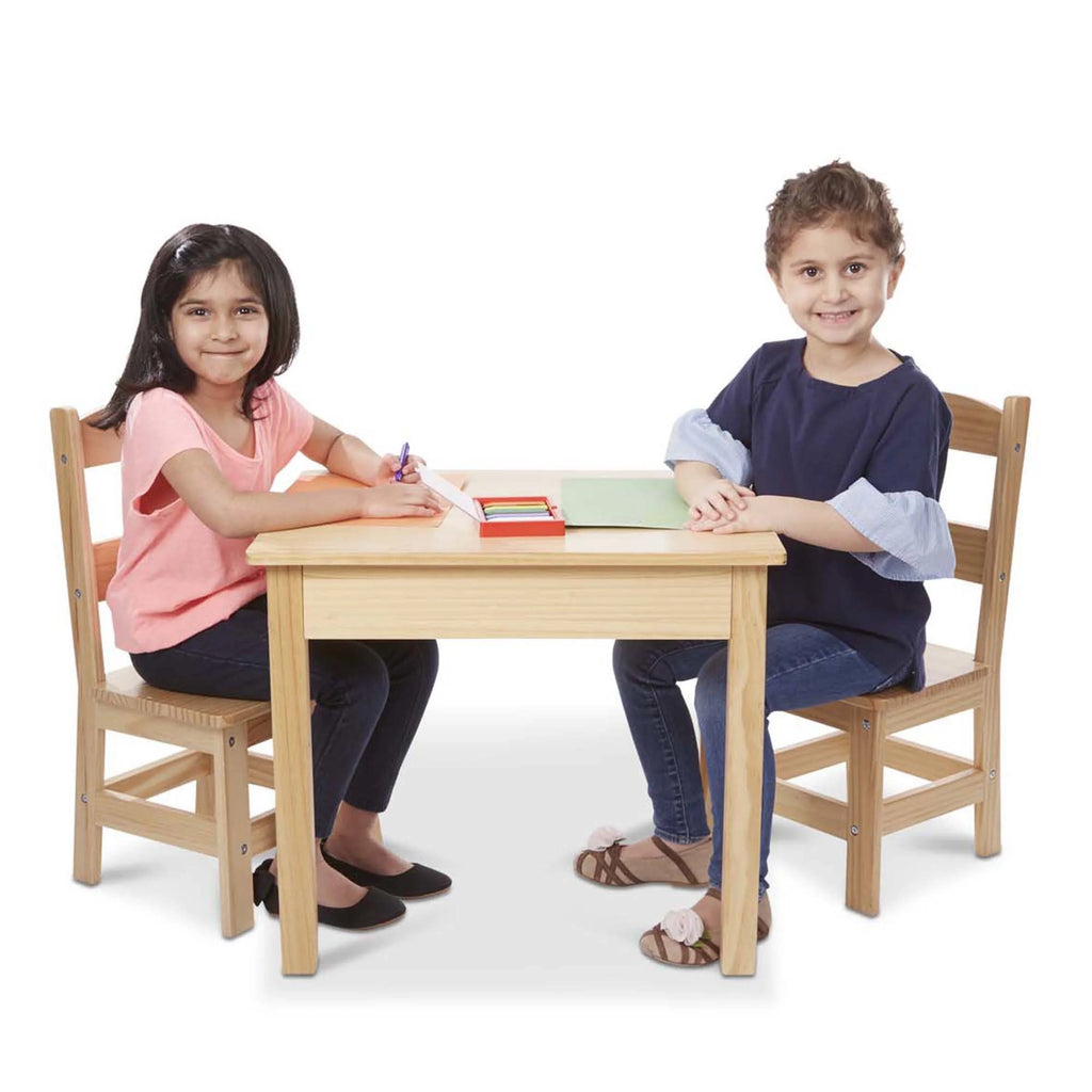 Solid Wood Table and 2 Chairs Set E791