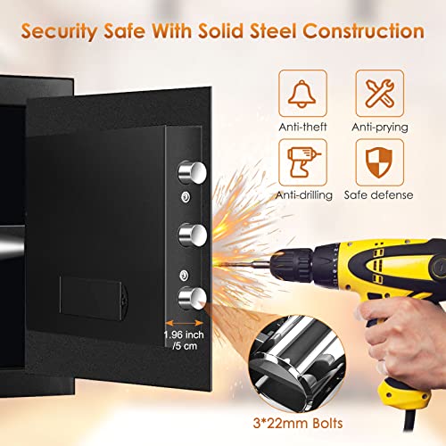 2.5 Cub Fireproof Waterproof Large Cabinet Safe Box with Fireproof Document Bag and Removable Shelf Digital Safe T46912