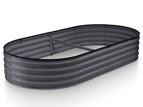 Gray 6×3×1ft Galvanized Metal Raised Garden Bed G829532