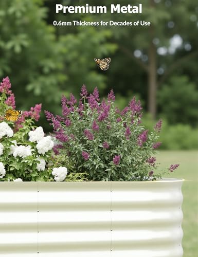 Beige Galvanized Raised Garden Bed C726