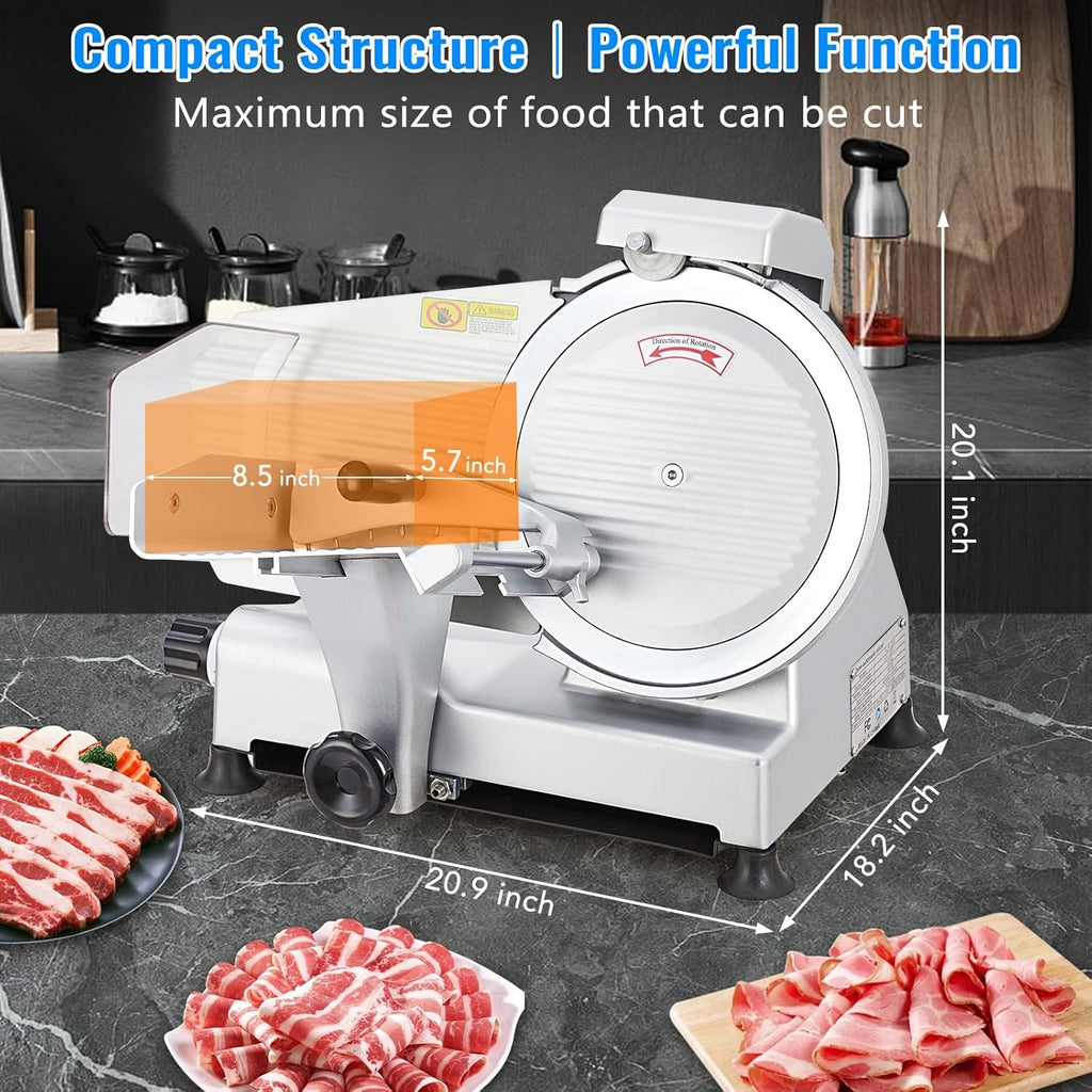 240W Electric Food Slicer with 10" Stainless Steel Blade Q4161