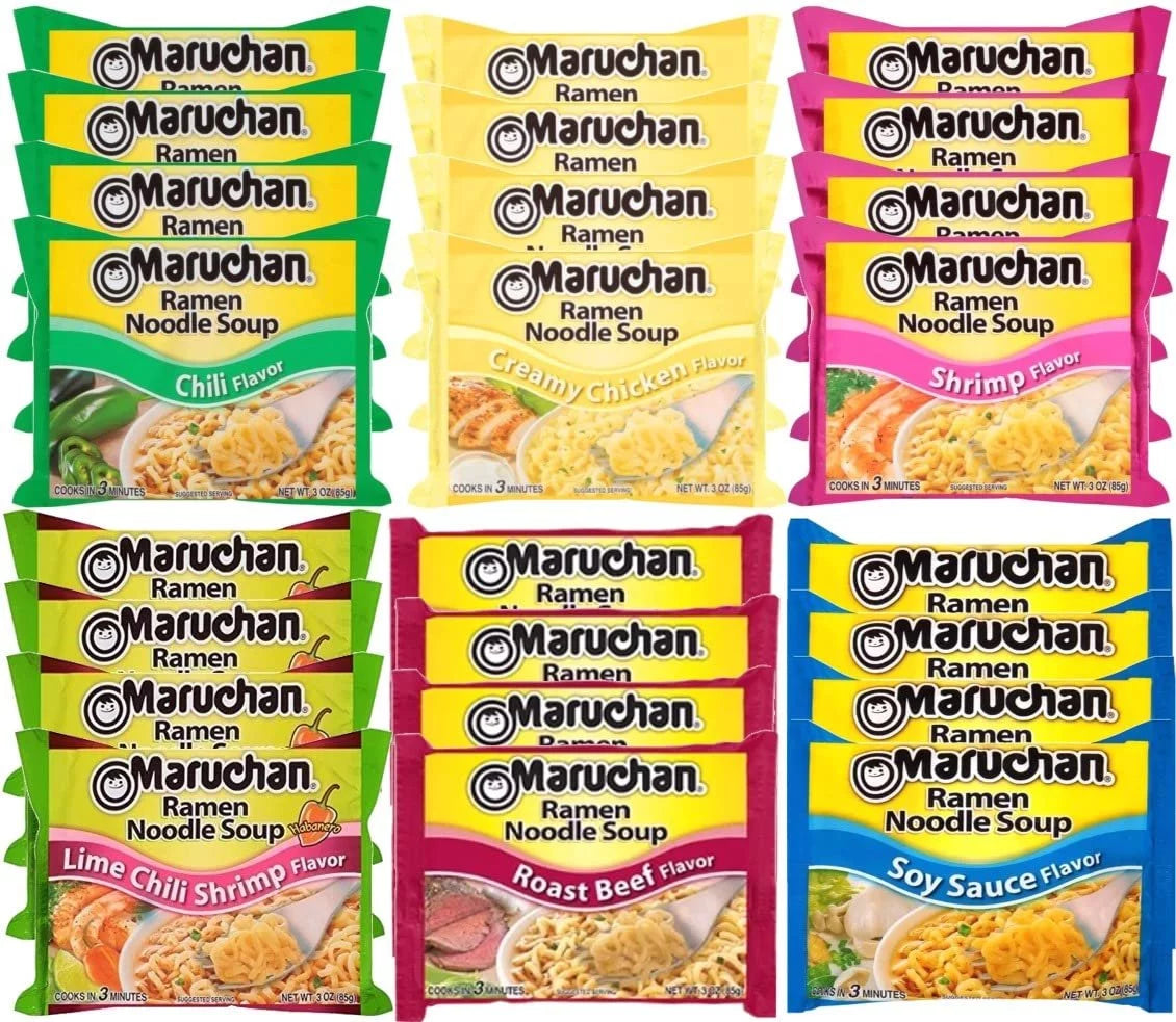 24 Packs Instant Ramen Noodle Soup Variety Mix N73977