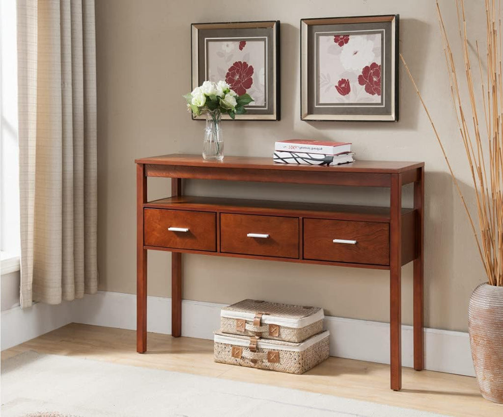 Walnut Wood Console Table P6289