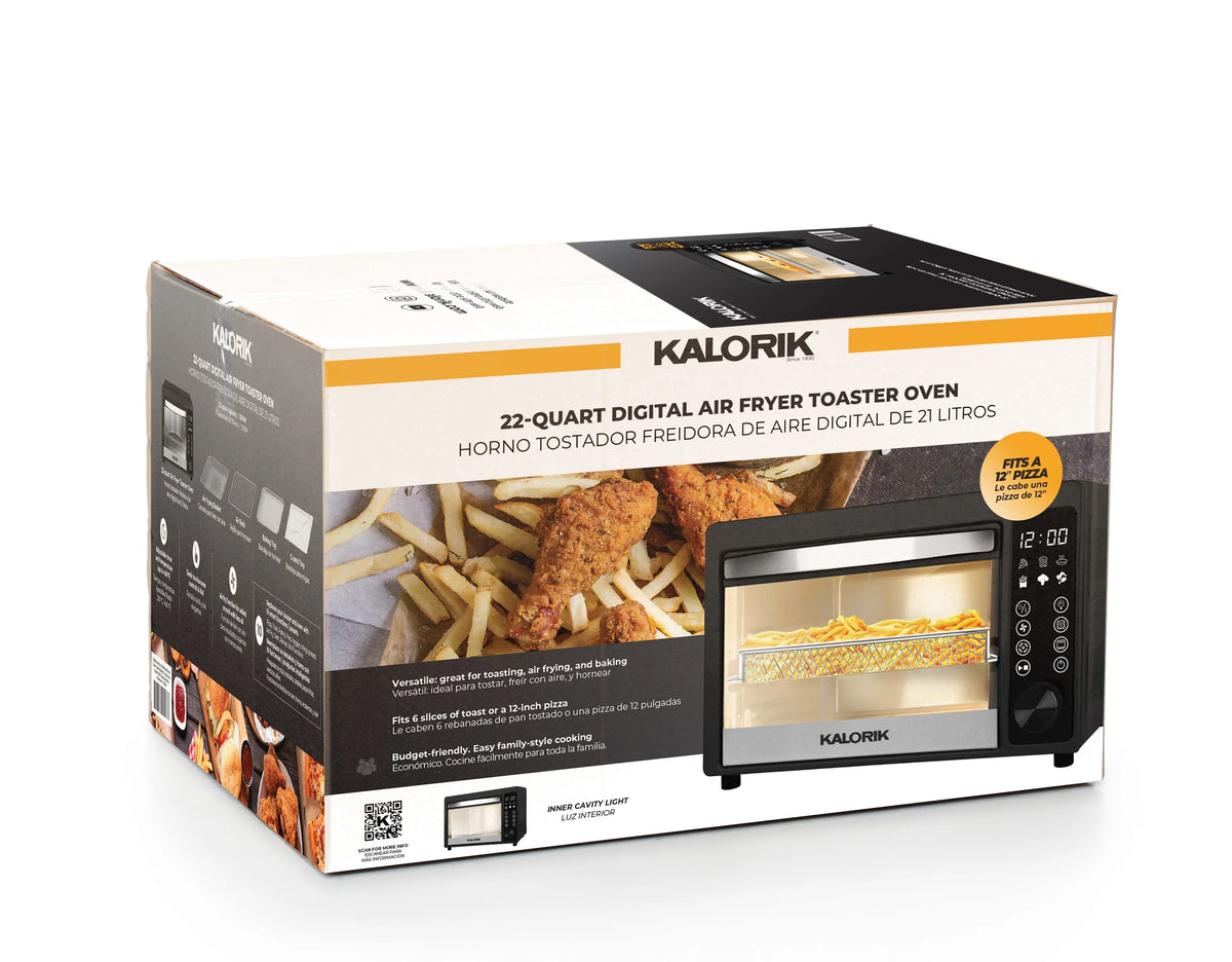 22-Quart Digital Touchscreen Air Fryer Toaster Oven, Black N118005