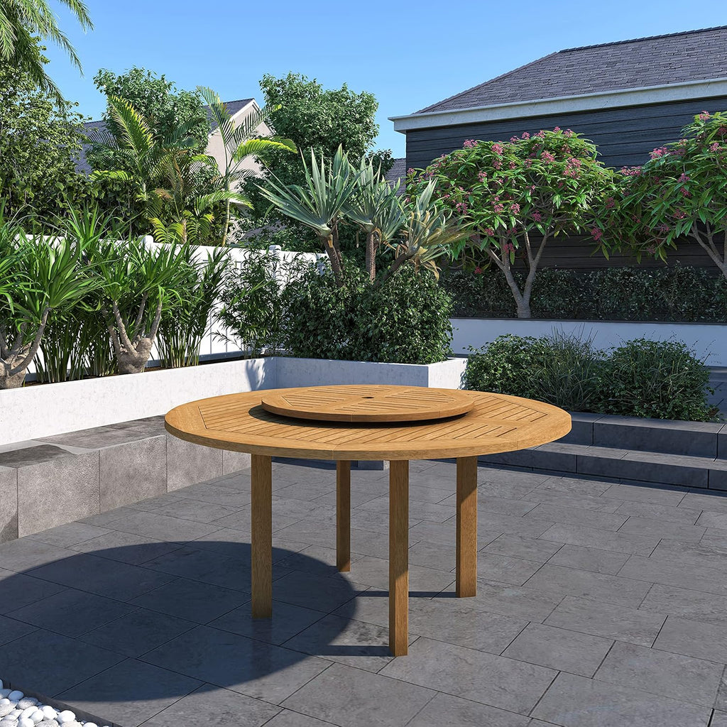 7-Piece Round Dining Set, Eucalyptus Wood, Brown X876